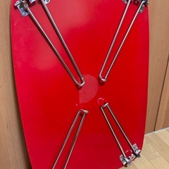 折りたたみテーブル　ローテーブル　レッド　50×75×32の画像