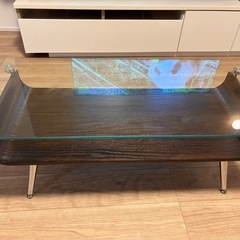 ニトリ　モダンガラス木製センターテーブル　ローテーブルの画像
