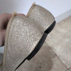 ぺたんこパンプス バレエシューズ ラメゴールド 23.5cmの画像