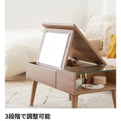 LOWAY テーブルドレッサー 鏡角度調整可能 強化ガラステーブルの画像