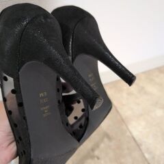 DIANA パンプス ブラック メッシュドット柄 23.5cmの画像