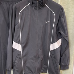NIKE ナイキ　00s ビッグスウォッシュトラックジャケット　 ジャージ セットアップ 上下セット L パンツ ジャケット 黒の画像
