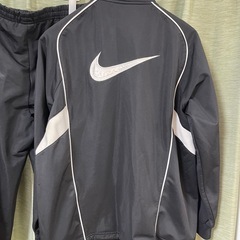 NIKE ナイキ　00s ビッグスウォッシュトラックジャケット　 ジャージ セットアップ 上下セット L パンツ ジャケット 黒の画像