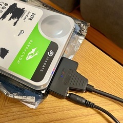 24TBのHDDにも対応！！　SATA-USB変換ケーブル 電源アダプター付き USB Type-C 変換アダプター付き の画像