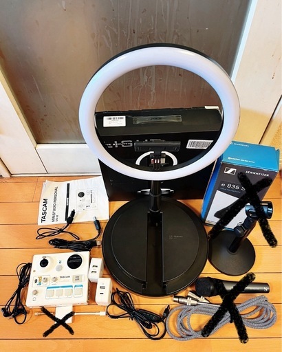 最終値下げ 補足事項1番下に追記    TASCAM タスカム オーディオインターフェース ミキサー 32W リングライト USBアダプタ2個 セット （画像に‪✕‬の物は売り切れです）