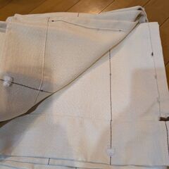クリーム色 刺繍付きカーテン 約105cm×約142cm 2枚セットの画像
