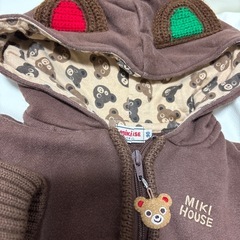ミキハウス　くまさんパーカー90の画像