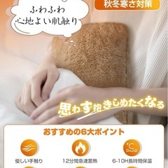⭐️繰り返し利用でエコ⭐️蓄熱式湯たんぽ／急速充電／長時間保温／カバー洗濯OK⭐️新品未使用の画像