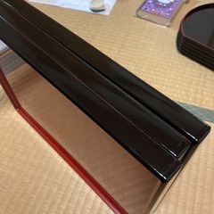 和風の四角いお盆×3枚の画像