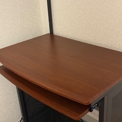 ウォールナット調 木製デスク　の画像