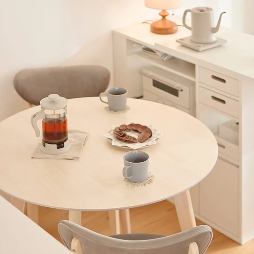 LOWYA／北欧風2人掛けダイニングテーブルセット(3点) ／丸テーブル[幅90]