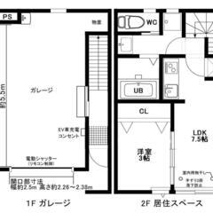Ev車充電設備あり！車バイク好きに駅近戸建風ガレージハウス - 郡山市