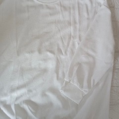【未使用】ラウンドネック カットソー レディース ワッフルトレーナー 長袖 ロングtシャツ ロンTゆったり カットソー 薄手 白 春秋冬の画像