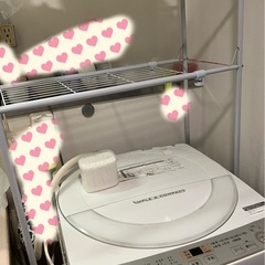 SHARP ES-GE6C（6kg）シャープ洗濯機2019年製&洗濯機ラック&洗濯機かさ上げ台 防振・防音ゴムマット 一式の画像