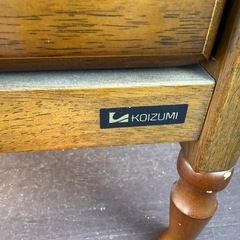コイズミ　木製チェスト　昭和　家具　天然木　電話台　スリムチェストの画像