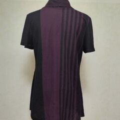カットソー　パープル×ブラック　レディースの画像