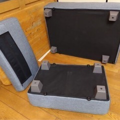 2人掛けローソファー　オットマン付きカウチソファ　ソファーベット　布製　背もたれ 片肘 おしゃれ 北欧 一人暮らし シンプル 
の画像