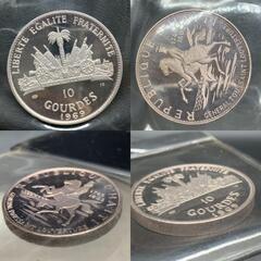 K378　1969年発行 ハイチ10グルード硬貨（プルーフ貨）アンティークコイン コイン 46.3g 銀貨　Haiti 1967 General Toussaint 10 Gourdes 1.51oz Silver Coin,Proofの画像