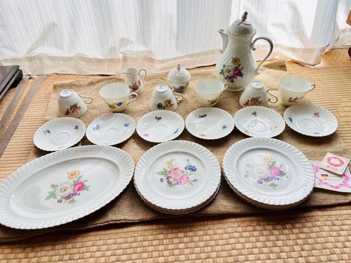 【新品未使用・高島屋購入】 KAISER カイザー 花柄 洋食器セット 西ドイツ製 22個セット