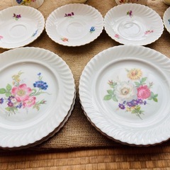 【新品未使用・高島屋購入】 KAISER カイザー 花柄 洋食器セット 西ドイツ製 22個セットの画像