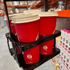 コストコに最適！　ドリンクホルダー　6本　レッド　新品未使用　③の画像