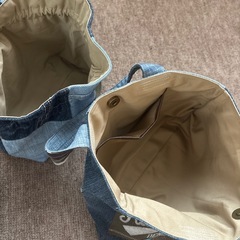 デニムバッグ＆巾着ポーチセットの画像