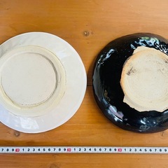 ⭐︎未使用⭐︎平大皿白黒2枚セット ハンドメイドの画像