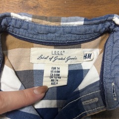 ⑧子供服　長袖　チェックシャツ　80ぐらいの画像