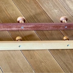 木製コートフック（４フック）×２本 の画像
