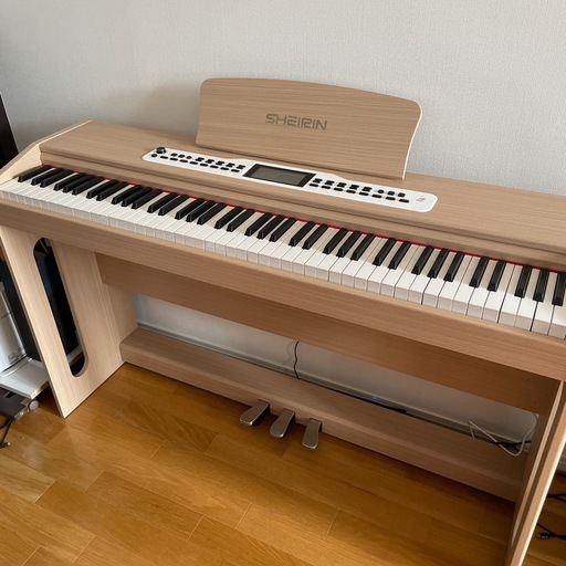 ［中古美品］ SHEIRIN 電子ピアノ 88鍵盤 ペダル付SR-N200 ナチュラルウッド⭐︎引き取りのみ
