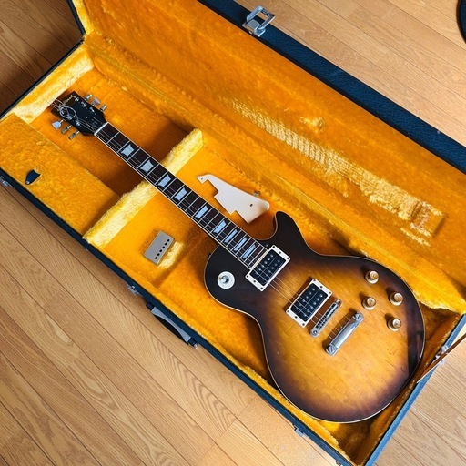 【昭和レトロ】Aria Pro II Les Paul Standardタイプ エレキギター 1970年代 ハードケース付 ジャパンビンテージ ボルトオンネック