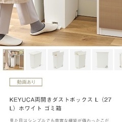 【2個セット】KEYUCA 両開きダストボックス　27L ホワイト　ゴミ箱の画像