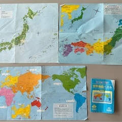 くもん　日本地図　世界地図パズルの画像