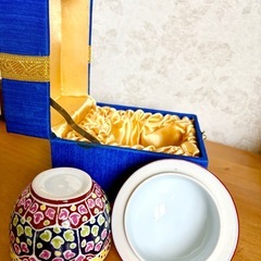 🏵️【約14,000円相当✨タイ王室御用達】ベンジャロン焼き 小物入れ（箱付き）🌸高級伝統工芸・贈答にも◎の画像