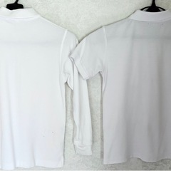👕【2枚セット】長袖＆半袖ポロシャツ（サイズ140）使用感あり・練習用などに◎の画像