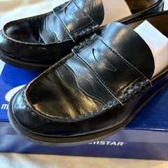 👞【MOONSTAR ローファー】ブラック／24.0cm✨雨の日用におすすめ◎の画像
