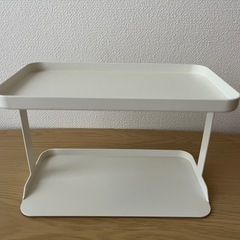 【マーナ】調味料ラック2段　ワイド　ホワイトの画像