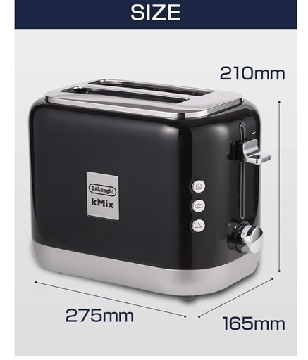 ★未使用★De'Longhi (デロンギ) ポップアップトースター ケーミックス [kMix] TCX752J-BK