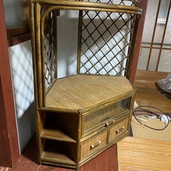 籐製テレビ台の画像