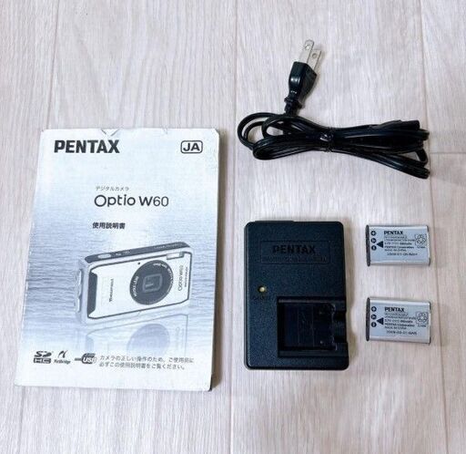 バッテリー×2つ付アウトドア防水カメラ PENTAX W60 動作確認済