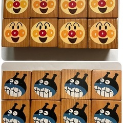 アンパンマン　えあわせキューブ　木製　絵あわせブロックの画像