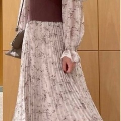 snidel ウエストリブフレアスリーブプリーツワンピースの画像