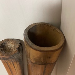 【希少品】天然 二股竹 煤竹 古民家 インテリア 装飾材 工芸素材の画像