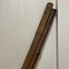 【希少品】天然 二股竹 煤竹 古民家 インテリア 装飾材 工芸素材の画像