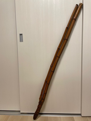 【希少品】天然 二股竹 煤竹 古民家 インテリア 装飾材 工芸素材