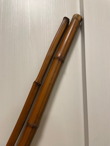 【希少品】天然 二股竹 煤竹 古民家 インテリア 装飾材 工芸素材