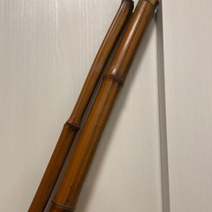 【希少品】天然 二股竹 煤竹 古民家 インテリア 装飾材 工芸素材の画像