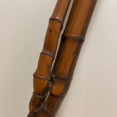 【希少品】天然 二股竹 煤竹 古民家 インテリア 装飾材 工芸素材の画像