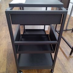 ★リユースのサカイ水戸店★収納ワゴンブラックH76×D40×W80クリーニング済みMT5541の画像