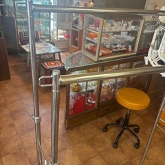 ハンガーラック 2段 スリム 頑丈 パイプハンガー 洋服掛けラックの画像